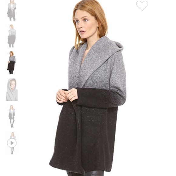 BB Dakota Jackets & Blazers - BB Dakota Ombre Dip-Dye Wrap Coat oversized Hood M